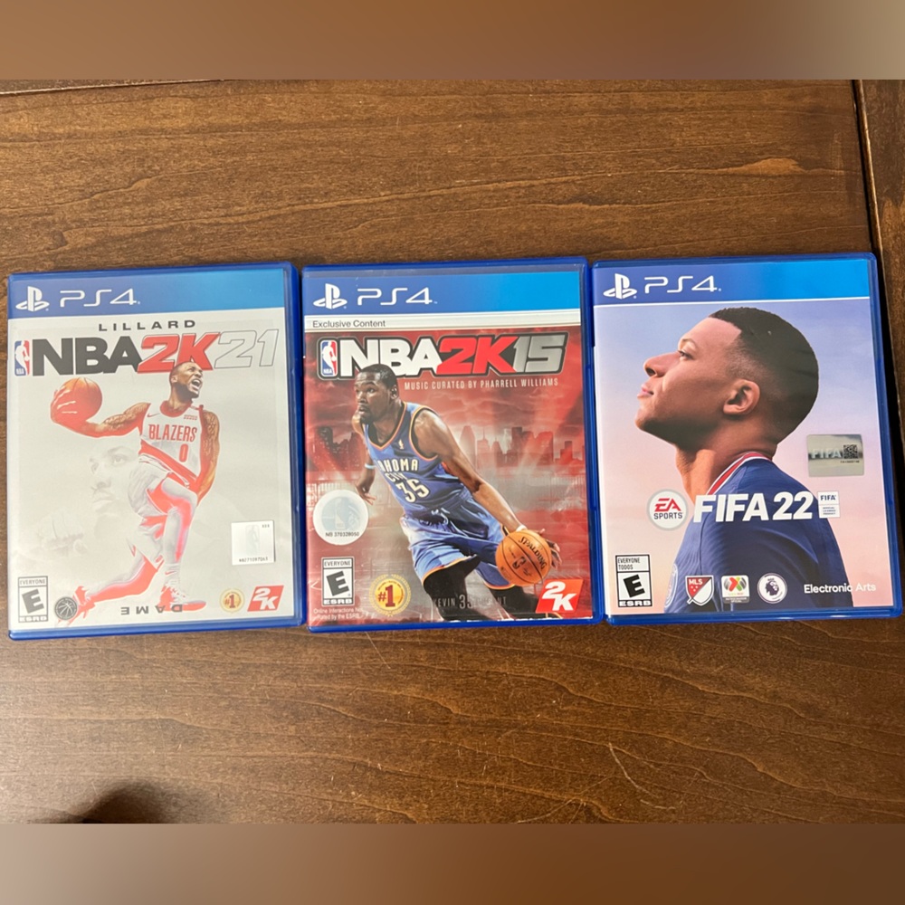 NBA 2K21, NBA 2K15, FIFA 22 PS4 Game Bundle
